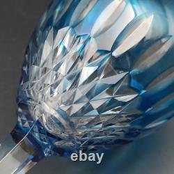 SAINT-LOUIS 6 VERRES À VIN DU RHIN EN CRISTAL ROEMERS Bleu