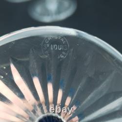 SAINT-LOUIS 6 VERRES À VIN DU RHIN EN CRISTAL ROEMERS Bleu