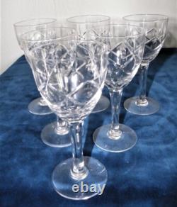 SAINT LOUIS 6 verres a vin (14,5 cm) PARFAIT ETAT Cristal début 20 éme