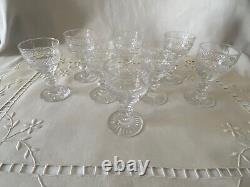 SAINT LOUIS 8 Verres à Digestif en Cristal Taillé Modèle Trianon estampillés
