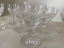 SAINT LOUIS 8 Verres à Digestif en Cristal Taillé Modèle Trianon estampillés