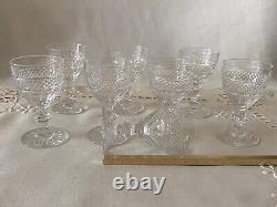 SAINT LOUIS 8 Verres à Digestif en Cristal Taillé Modèle Trianon estampillés