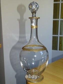 SAINT LOUIS ANCIENNE CARAFE A VIN CRISTAL GRAVURE ROTY GOLD 90 cls