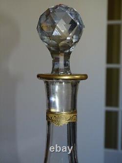 SAINT LOUIS ANCIENNE CARAFE A VIN CRISTAL GRAVURE ROTY GOLD 90 cls