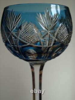 SAINT LOUIS ANCIEN VERRE VIN ROEMER CRISTAL COLORER BLEU PETROLE NIEPCE 18,5 cm