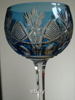 SAINT LOUIS ANCIEN VERRE VIN ROEMER CRISTAL COLORER BLEU PETROLE NIEPCE 18,5 cm