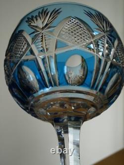 SAINT LOUIS ANCIEN VERRE VIN ROEMER CRISTAL COLORER BLEU PETROLE NIEPCE 18,5 cm