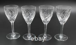SAINT LOUIS CHANTILLY 4 VERRES à EAU EN CRISTAL H= 18 CM