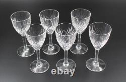 SAINT LOUIS CHANTILLY 6 VERRES à VIN EN CRISTAL H= 14 CM