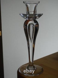 SAINT LOUIS CRISTAL 1 JOLIE BOUGEOIR ht 22,5 cm signé