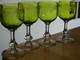 Saint Louis Cristal 4 Anciens Verres Vin Mod Massenet Vert De Chine 12,5 Cm 1920