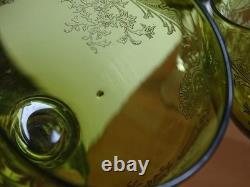 SAINT LOUIS CRISTAL 4 ANCIENS VERRES VIN MOD MASSENET VERT DE CHINE 12,5 cm 1920