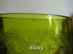 SAINT LOUIS CRISTAL 4 ANCIENS VERRES VIN MOD MASSENET VERT DE CHINE 12,5 cm 1920