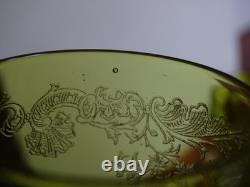 SAINT LOUIS CRISTAL 4 ANCIENS VERRES VIN MOD MASSENET VERT DE CHINE 12,5 cm 1920