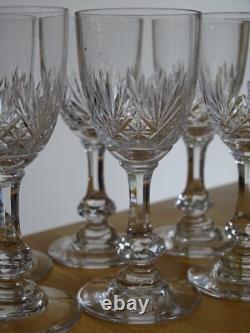 SAINT LOUIS CRISTAL 6 ANCIENS PETITS VERRES A LIQUEUR MASSENET TAILLER ht 9,5 cm