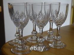 SAINT LOUIS CRISTAL 6 ANCIENS PETITS VERRES A LIQUEUR MASSENET TAILLER ht 9,5 cm