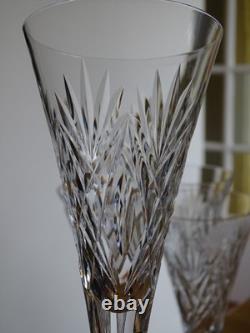 SAINT LOUIS CRISTAL TAILLER 4 ANCIENNES GRANDES FLUTES A CHAMPAGNE ht 21 cm