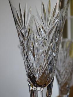SAINT LOUIS CRISTAL TAILLER 4 ANCIENNES GRANDES FLUTES A CHAMPAGNE ht 21 cm