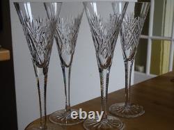 SAINT LOUIS CRISTAL TAILLER 4 ANCIENNES GRANDES FLUTES A CHAMPAGNE ht 21 cm