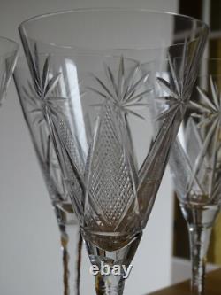 SAINT LOUIS CRISTAL TAILLER 4 ANCIENS GRANDS VERRES A EAU FORME CONIQUE ht 20 cm