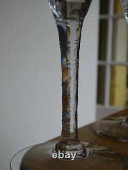 SAINT LOUIS CRISTAL TAILLER 4 ANCIENS GRANDS VERRES A EAU FORME CONIQUE ht 20 cm