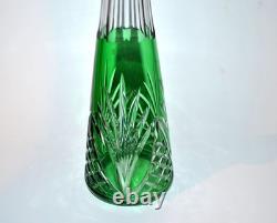 SAINT-LOUIS Carafe MOSELLE en cristal doublé Overlay vert taille 9408 H32cm