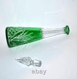 SAINT-LOUIS Carafe MOSELLE en cristal doublé Overlay vert taille 9408 H32cm