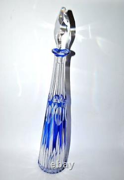 SAINT-LOUIS Carafe Nelly en cristal bleu cobalt overlay doublé