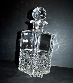 SAINT-LOUIS Carafe à whisky Diamant Pierreries en cristal taillé signé 25cm