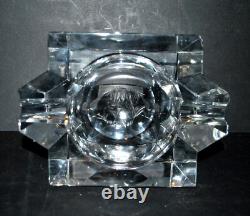 SAINT-LOUIS Cendrier DESIGN moderniste en cristal taillé monogramme BJ