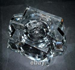 SAINT-LOUIS Cendrier DESIGN moderniste en cristal taillé monogramme BJ