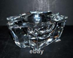SAINT-LOUIS Cendrier DESIGN moderniste en cristal taillé monogramme BJ