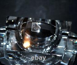 SAINT-LOUIS Cendrier DESIGN moderniste en cristal taillé monogramme BJ