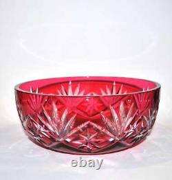 SAINT-LOUIS Coupe style Massenet en cristal doublé rouge Overlay 1920-30