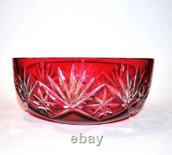 SAINT-LOUIS Coupe style Massenet en cristal doublé rouge Overlay 1920-30