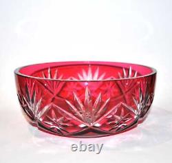 SAINT-LOUIS Coupe style Massenet en cristal doublé rouge Overlay 1920-30