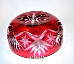 SAINT-LOUIS Coupe style Massenet en cristal doublé rouge Overlay 1920-30