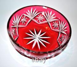 SAINT-LOUIS Coupe style Massenet en cristal doublé rouge Overlay 1920-30