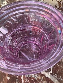 SAINT LOUIS Cristaux d'Art Superbe COUPE en cristal taillé violet