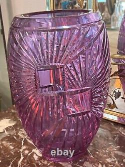 SAINT LOUIS Cristaux d'Art Superbe COUPE en cristal taillé violet