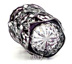 SAINT LOUIS Grand Vase en Cristal Doublé Améthyste Richement Taillé