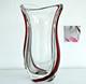 Saint-louis Grand Vase En Cristal &agrave; Filets Rouge (34cm) Sign&eacute;