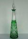 Saint-louis Grande Carafe à Vin (42cm) Cristal Overlay Vert Emeraude Ca 1920