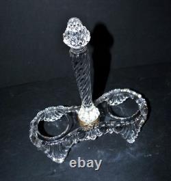 SAINT-LOUIS Huilier Vinaigrier en cristal moulé bambou torse signé 1900