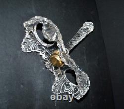 SAINT-LOUIS Huilier Vinaigrier en cristal moulé bambou torse signé 1900