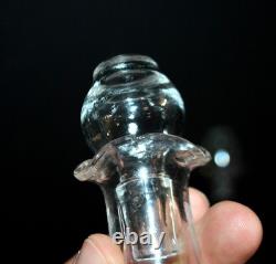 SAINT-LOUIS Huilier Vinaigrier en cristal moulé bambou torse signé 1900