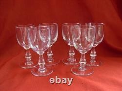 SAINT LOUIS, LUCRECE, SERIE DE 6 VERRES A VIN BLANC EN CRISTAL, SIGNES, EPOQUE XXè