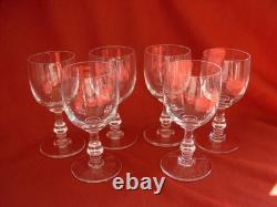 SAINT LOUIS, LUCRECE, SERIE DE 6 VERRES A VIN EN CRISTAL, SIGNES, EPOQUE XXème