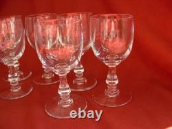 SAINT LOUIS, LUCRECE, SERIE DE 6 VERRES A VIN EN CRISTAL, SIGNES, EPOQUE XXème