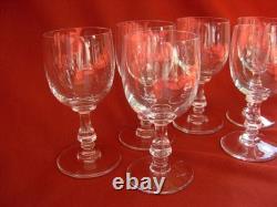 SAINT LOUIS, LUCRECE, SERIE DE 6 VERRES A VIN EN CRISTAL, SIGNES, EPOQUE XXème